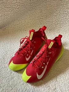 Nike Lunar Vapor Mike Trout Baseball Cleats Mens 11.5 White Volt Red 654853-617 - Picture 1 of 19