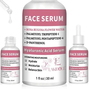 3 Pack 2% Hyaluronic Acid Serum with 5% Rosa Rugosa Flower Water for Hydration - Picture 1 of 7