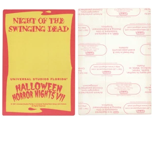 Vintage 1997 Halloween Horror Nights VII Cloth Pass - Night of the Swinging Dead - Picture 1 of 1