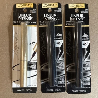 L'Oreal Lineur Intense Felt Tip Liquid Eyeliner (1) Black Mica & (2)Carbon Black - Image 1 of 2