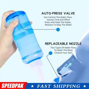 300ml Adult Nasal Wash Neti Pot Rinse Cleaner Sinus Nose Allergies Pressur W2M7 - Bild 1 von 12