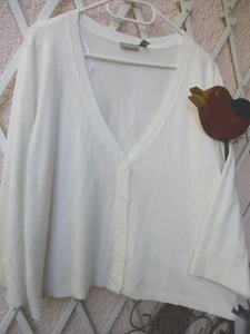 Fransa Dänemark XXL 46 48 sommerliches leichtes weißes Strickjäckchen Cardigan - Bild 1 von 4