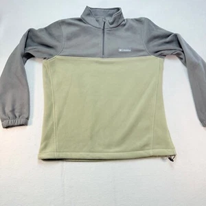 Columbia Fleece Pullover Half Zip Outdoor Casual Top Gray Beige M - Picture 1 of 8