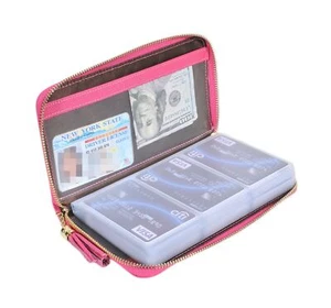 Credit Card Holder Wallet Womens Zipper Leather Case Purse RFID BlFOLD - Picture 1 of 7
