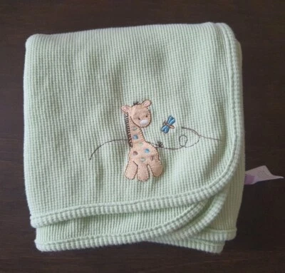 Только что родившийся зеленый жираф стрекоза синий Baby одеяло вафли тепловой трикотаж прием - Изображение 1 из 4