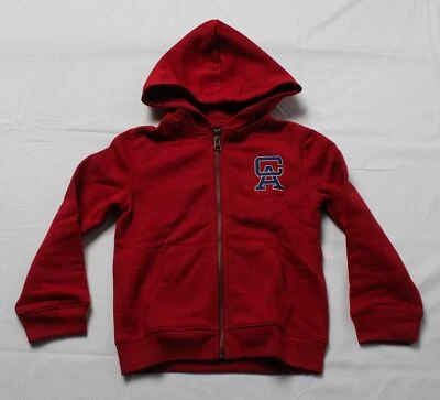 Land' End Unisex Kid's Uniform Zip Front Embroidered Sweatshirt JS7 Red Size XS - Image 1 of 4