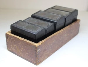 VINTAGE M&R MARKING SYSTEMS IDEAL STAMP SET LOT of 5 with DOVETAIL WOOD BOX USA - Picture 1 of 8