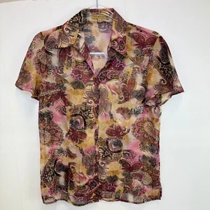 Blusa transparente vintage de cachemira con botones Y2K caprichosa hada grunge boho - Imagen 1 de 11
