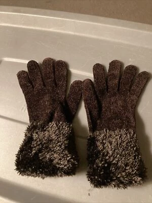 St. John’s Bay Brown Acrylic Spandex Women's Stylish gloves EUC Have Stretch - Image 1 of 4