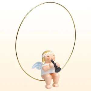 Wendt & Kühn Margeritenengel Christbaumengel im Ring mit Klarinette, 6308/41 - Bild 1 von 2