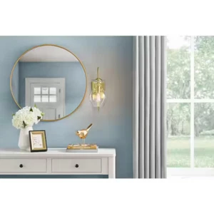 Clear Globe-Shaped Dimmable 1-Light Brushed Brass Wall Sconce Lamp - Picture 1 of 5