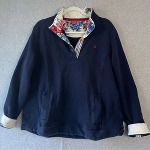 Womens Joules Original Beachy Pullover Sweater Sweatshirt Floral Navy sz. US 14 - Picture 1 of 10