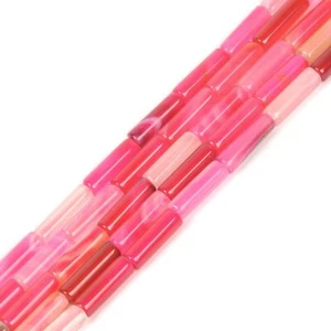 13mm Rose Agate Column Tube Cylinder Loose Beads 15 inch Dyed - Picture 1 of 3
