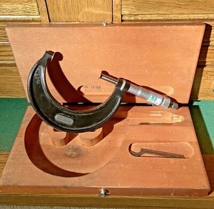STARRETT 256RL-3 2-3” DISC FLANGE MICROMETER Machinist Tool Maker Box Find - Picture 1 of 12