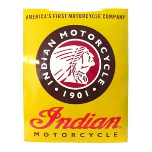 Enamel plaque INDIAN MOTORCYCLE 65x50 cm collectable sign logo plate - Picture 1 of 3