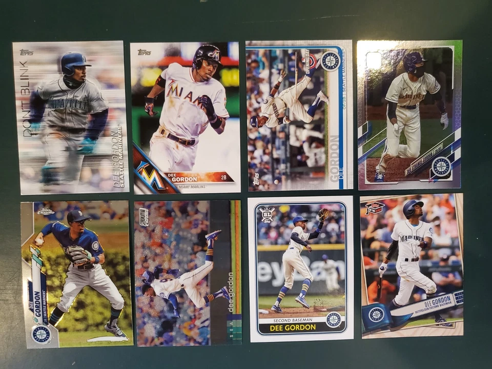 DEE GORDON - Lot of (8) DIFFERENT CARDS - Topps 2016-2021 MARINERS - Image 1 of 1