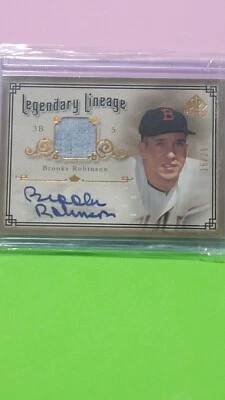 2005 BROOKS ROBINSON LEGENDARY LINEAGE SIGNED GAME USED PATCH 16/25 MINT NM - Image 1 of 4