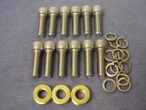 Ford Essex V6 STAINLESS STEEL Exhaust Manifold CAP Head Bolts & Brass Washers - Picture 1 of 4
