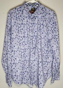 Robert Graham Shirt XL Violet Button Up Flip Cuff Classic Fit Long Sleeve Men - Picture 1 of 9