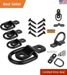 Heavy Duty D Ring Cargo Tie Downs - 4-Pack for Secure Load Transport - Picture 1 of 11