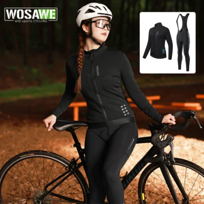 WOSAWE Fall/Winter Women Riding Suit Warm Jacket Coat 3D Cushion Black Bib Pants - Image 1 of 4