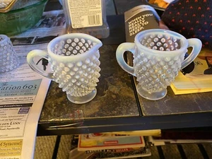 vintage all fall hobnail creamer and sugar 3 1/4 inches high - Picture 1 of 3