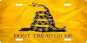 Don't Tread On Me Snake Rattlesnake Gadsden Flag License Plate Car Truck Tag  - Picture 1 of 1