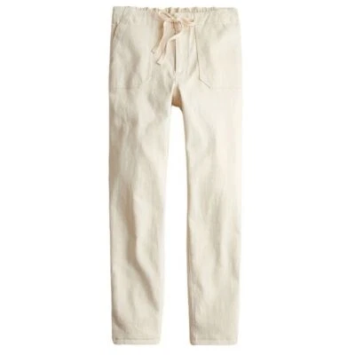 NWT J. Crew Tie-waist Camp Pant in Denim Stripe L - Image 1 of 4