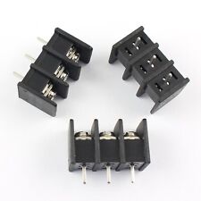 5Pcs Black 7.62mm Pitch 3 Pin Barrier Screw Terminal Block Connector 300V 20A