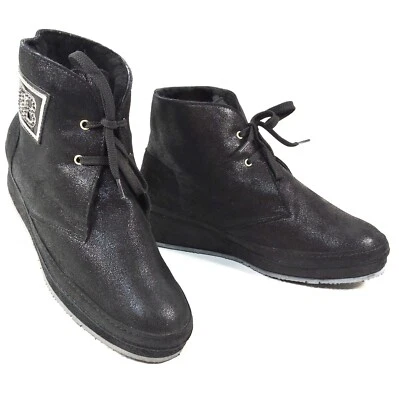 BALDININI 🇮🇹 BOTÍN CONFORT INVIERNO GAMUZA SUAVE NEGRO MUJER CUÑA Foto 1 de 4