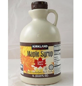 4 x Canadian Maple Syrup Kirkland 100% Pure Grade A - 1 Litre - Amber - Picture 1 of 3