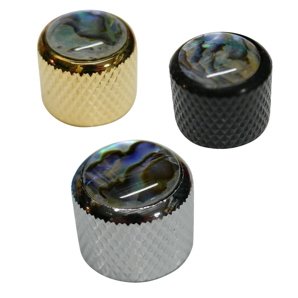 Metal Volume Tone Control Knob With Abalone Inlay for Split Shaft Pots - Image 1 of 1