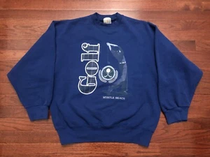 VINTAGE 90's MYRTLE BEACH GOLF SWEATSHIRT MENS LARGE BLUE FRIENDSHIP CLASSIC e - Picture 1 of 5