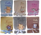 Kuschlige Babydecke 3d WEICH FLAUSCHIG mit Namen und Datum bestickt Kinderdecke