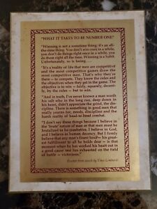 Vince Lombardi "What It Takes To Be # 1" Speech on a 6" x 8" Stand-UP Plaque