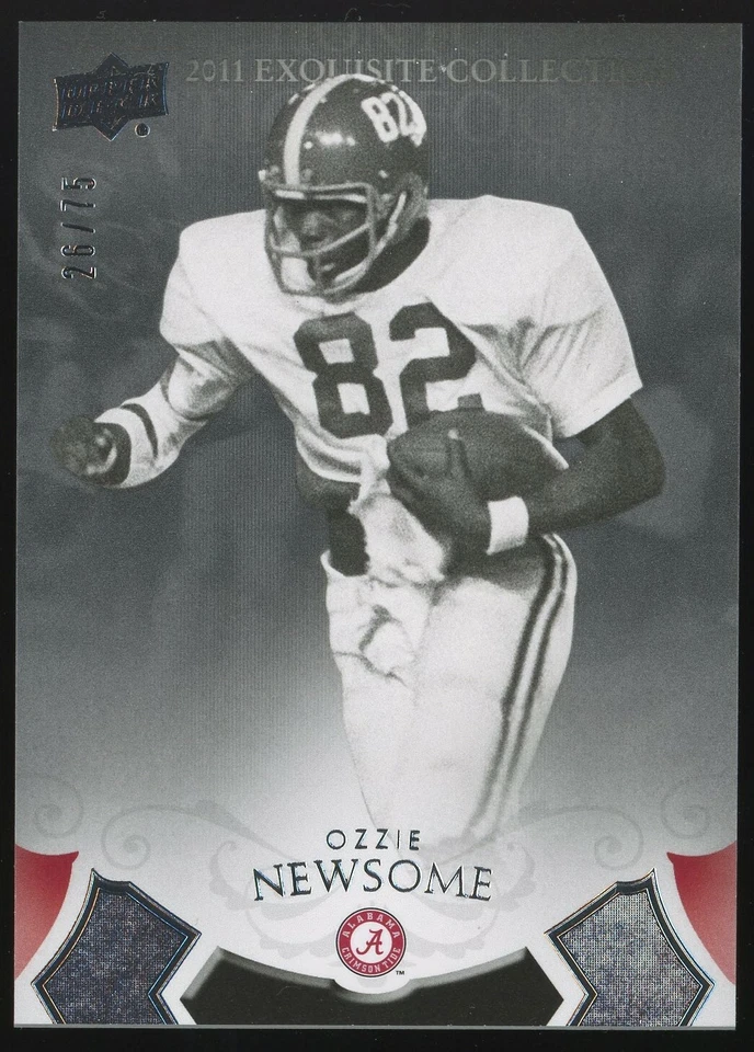 Ozzie Newsome 2011 Upper Deck Exquisite #35 Alabama Bama Crimson Tide 26/75 - Image 1 of 2