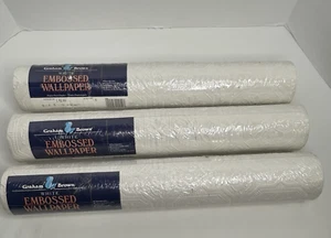 3 Rolls Graham & Brown Embossed White Wallpaper S952AA 11 Yds X 20.5 In Ea - Picture 1 of 10