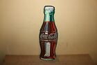 Original Vintage 1950's Coca Cola Soda Pop Embossed Metal Thermometer Sign WORKS