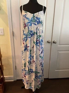 NWT Ingrid & Isabel Maternity Long Tropical Print Dress - Picture 1 of 7