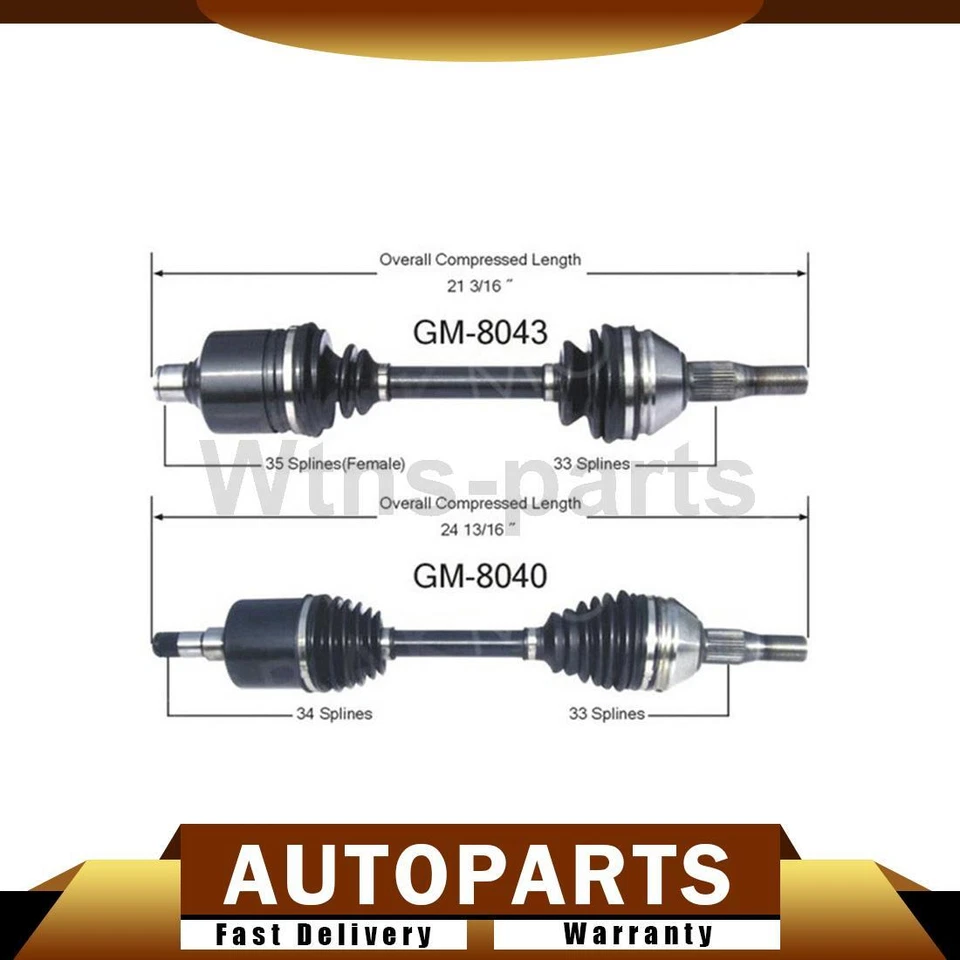 Комплект переднего вала оси для Oldsmobile Regency 1997 TrakMotive CV 2x - Изображение 1 из 4