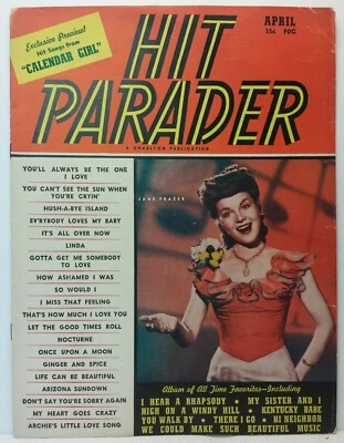 Vintage Hit Parader Magazine Back Issue April 1947 Jane Frazee GD - Изображение 1 из 4