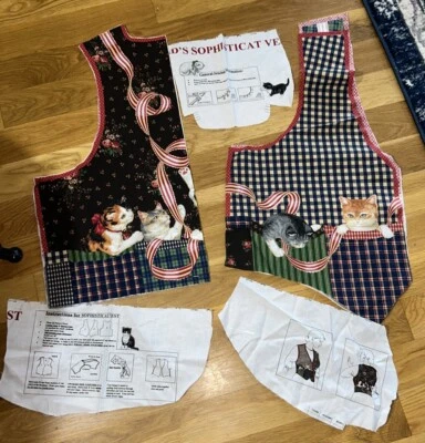 KESSLERS Adult Cat Vest Panel Sophisticat. All Cut Out, Ready To See With Lining - Image 1 of 2