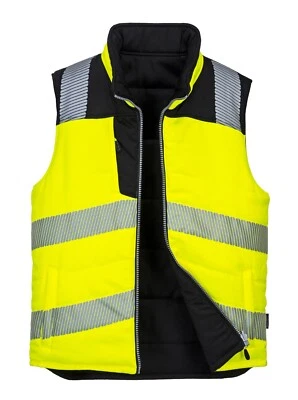 Portwest PW374 Hi-Vis Reversible Quilt Lined Bodywarmer Safety Vest - Image 1 of 4