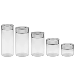 Tramontina 5-Piece Airtight Glass Container Set for Fresh Food Storage - Picture 1 of 8