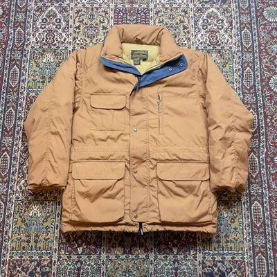 Vintage Eddie Bauer RIDGE LINE M Goose Down Puffer Parka Rust Orange USA READ - Image 1 of 4