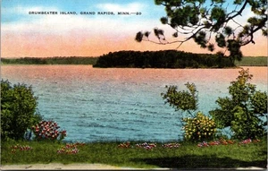 Cartolina Drumbeater Island Grand Rapids Minn Linen - Foto 1 di 4