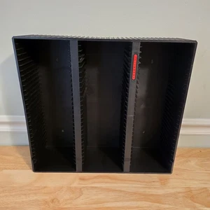 Vintage LASERLINE 90 CD Music Storage Rack Wall Mount Case Holder Black Plastic - Picture 1 of 5