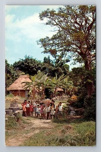Okinawa Japan, Typical Homes, Farm Children, Antique Vintage Souvenir Postcard - Picture 1 of 2