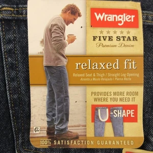 Men's Wrangler Regular Fit Five Star Jean 100% Cotton 42 X 30 UShape - Picture 1 of 5