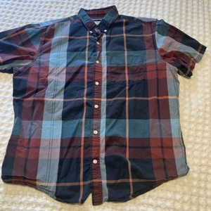 Camicia Old Navy The Classic taglia L slim fit manica corta rossa a quadri casual - Foto 1 di 7